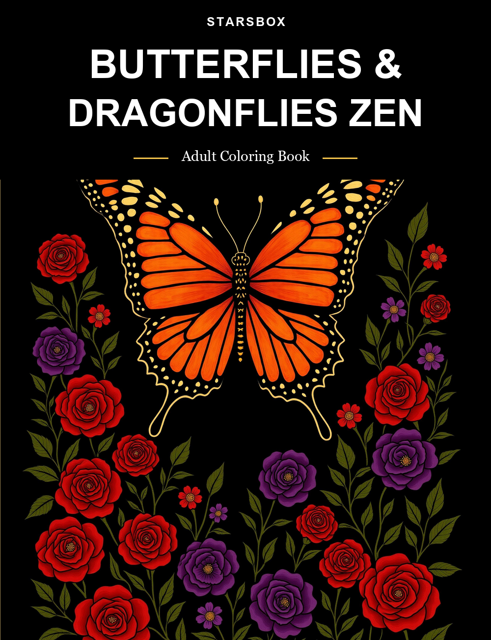 Cover of the Butterflies and Dragonflies Zen adult coloring book