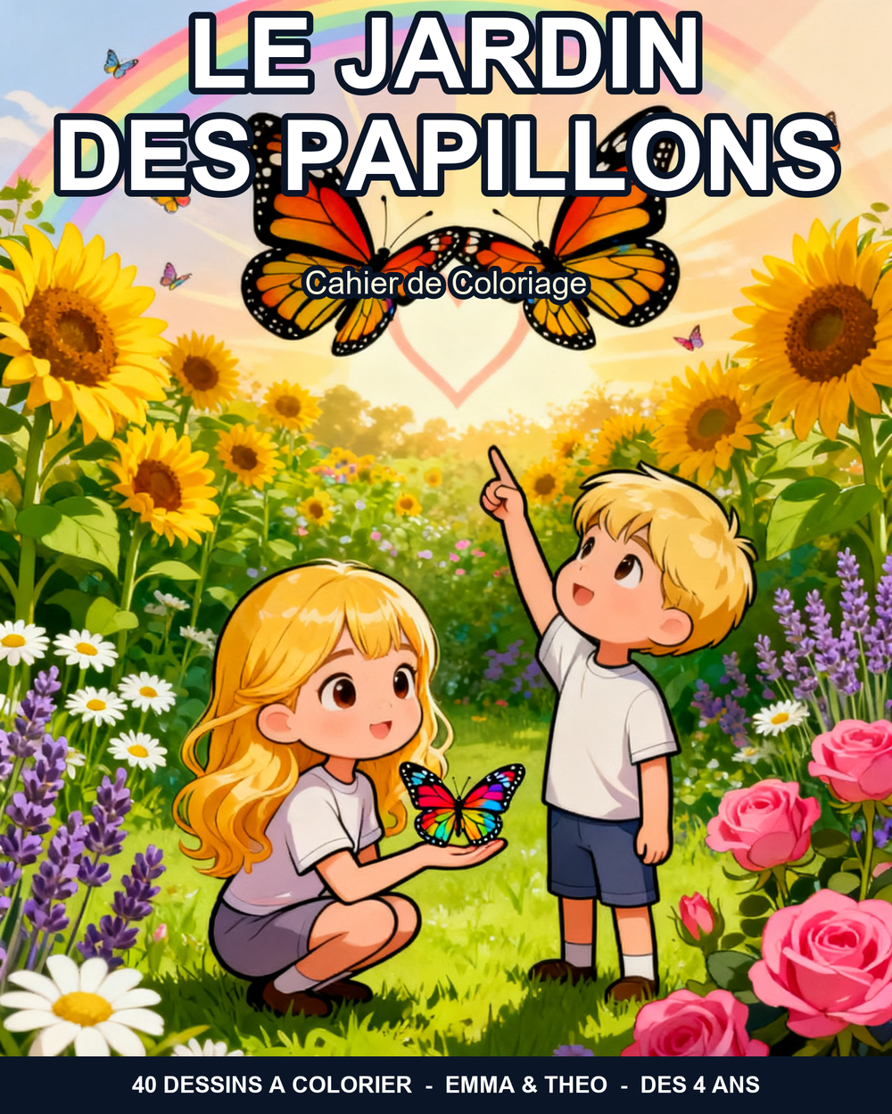Couverture du cahier de coloriage Le Jardin des Papillons, 4-6 ans