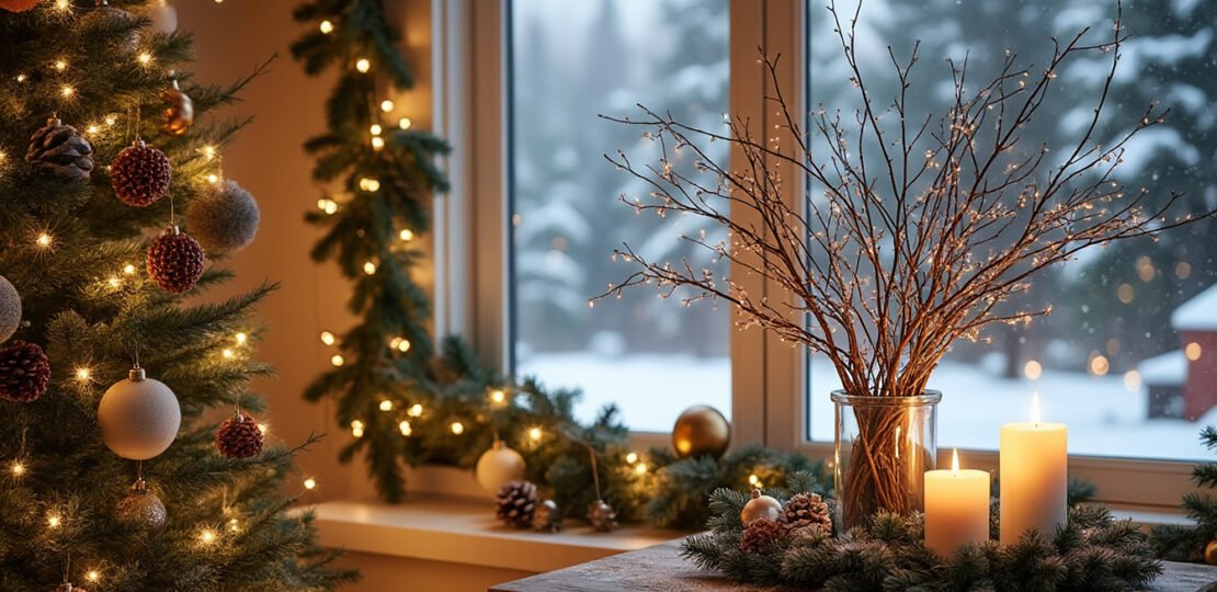 Comment faire une décoration de Noël avec des branches : idées créatives