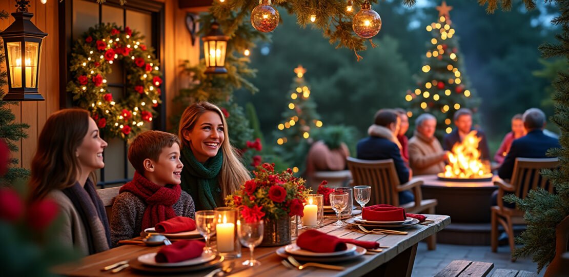 Using color schemes for outdoor holiday lighting