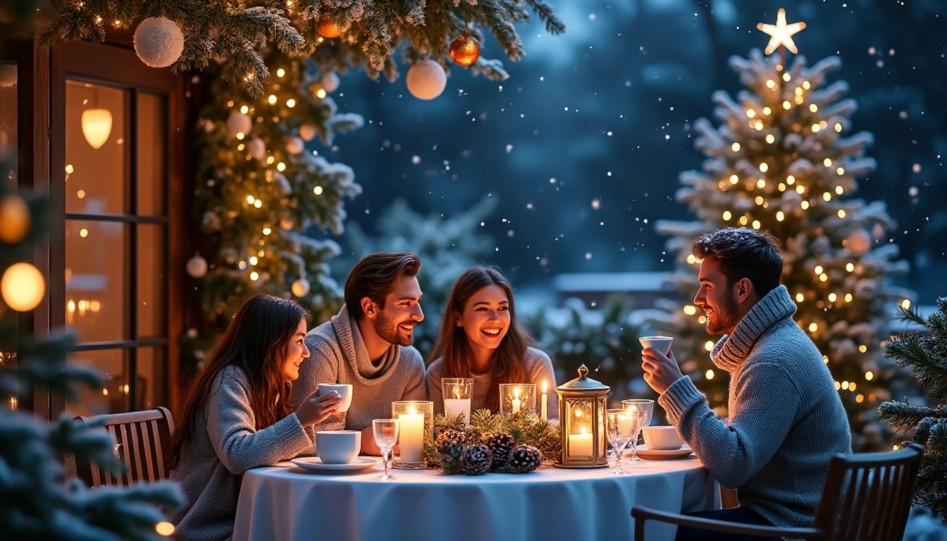 discover creative ways to enhance your outdoor spaces this christmas. from festive lighting to cozy seating arrangements, learn how to transform your garden or patio into a magical winter wonderland that brings joy and warmth to the holiday season.